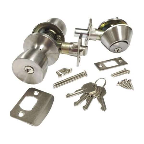 D-084SC Brass Knob & Deadbolt Set