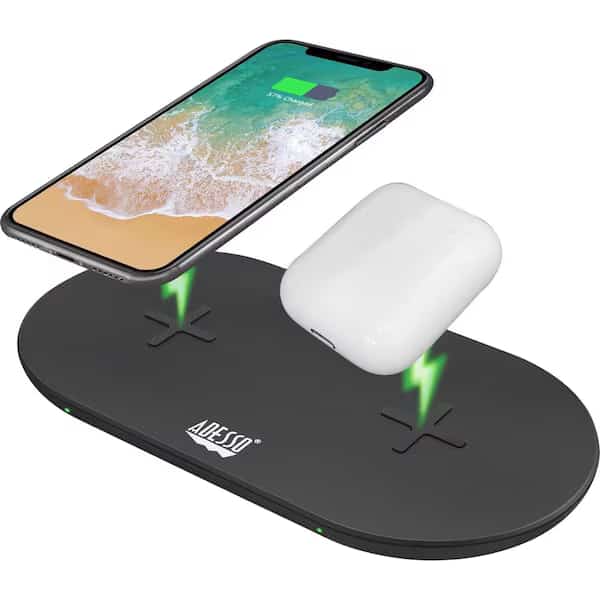 Adesso Dual 15W Max Qi-Certified 2 Coils Wireless Quick Charger, Can