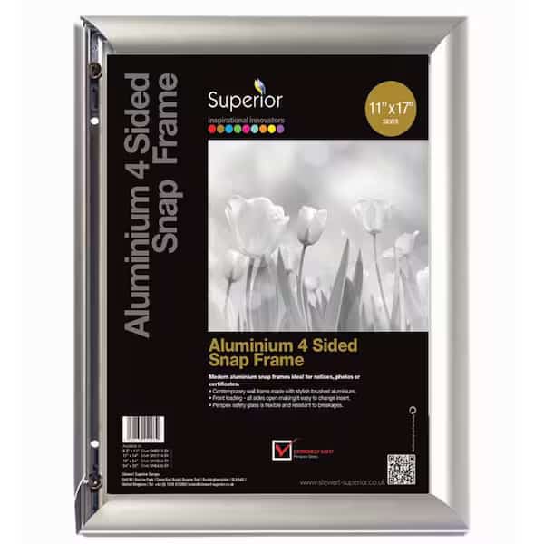 Poster Snap Frame, 11" x 17", Silver