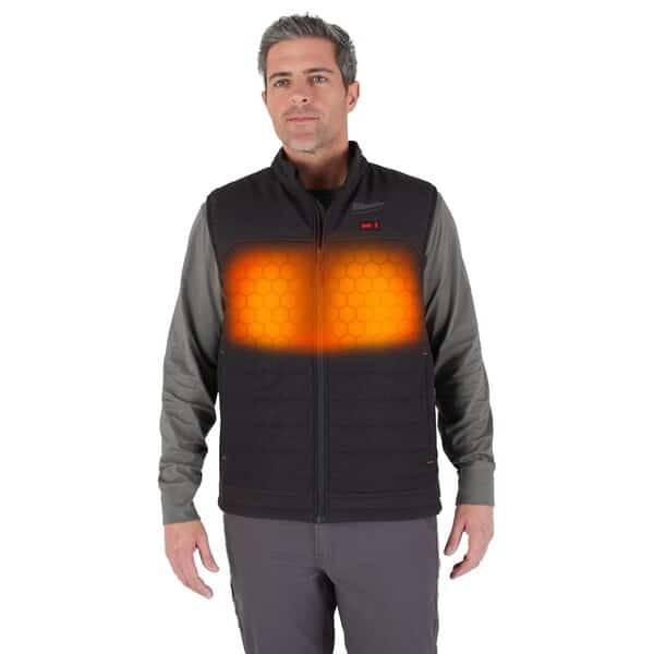 Axis Heated Vest, Polyester, 2 to 8 hours Heating Time, 3 Heat Settings, Black, 3XL