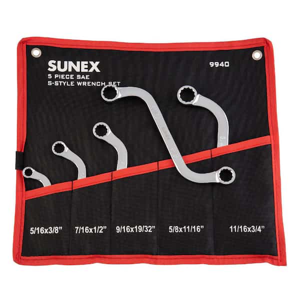 S-Style Wrench Set, SAE, 5 pcs.