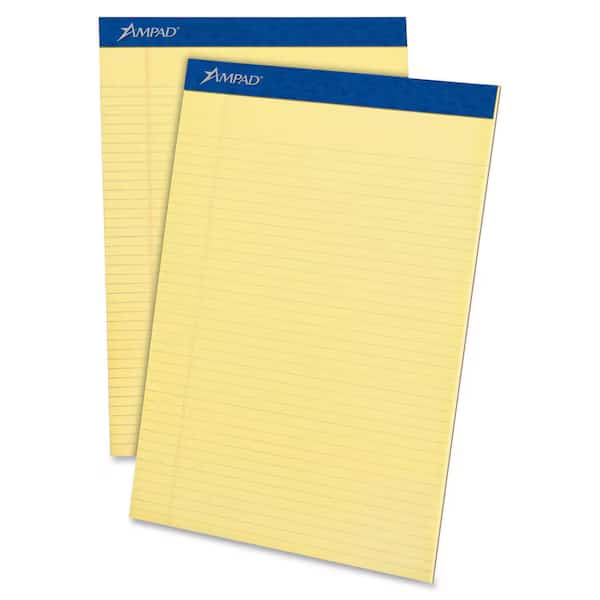 Esselte  Evidence Pad, 8-1/2" x 11-3/4", Narrow Ruled, Canary, 50 Sheet/Pad, 12 Pads/Pack