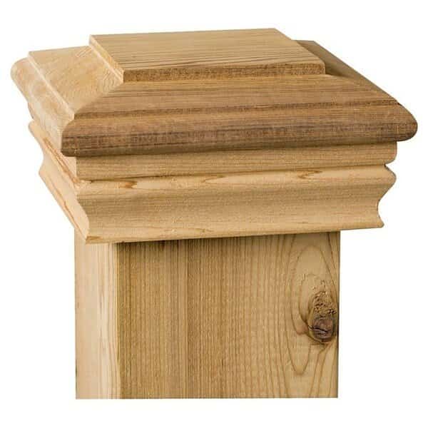 Maine Ornamental 72262 Post Cap, 3-1/2 x 3-1/2 in Post/Joist, Flat Top, 4 in L, 4 in W