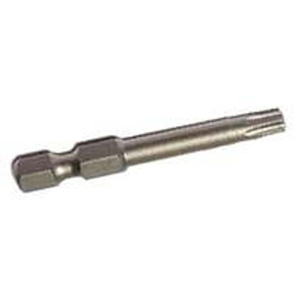 Power Bit, T40 Drive, Torx Drive, 14 in Shank, Hex Shank, 2 in L, Hardened Carbon Steel