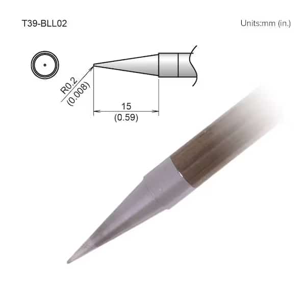 Soldering Tip, T.W. 0.2 mm, T.L. 15 mm