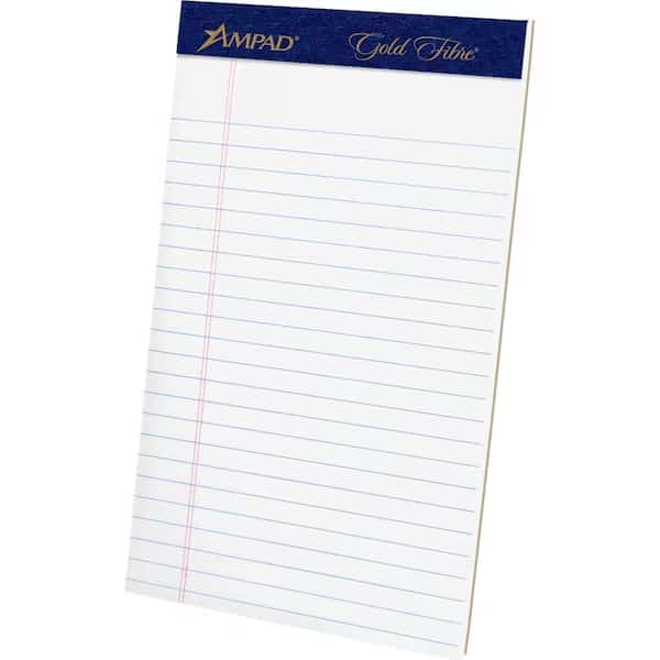 Pads,Jr. Legal Rule,50 Sheets,White,PK4, Mfr#: 20-018, AMPAD