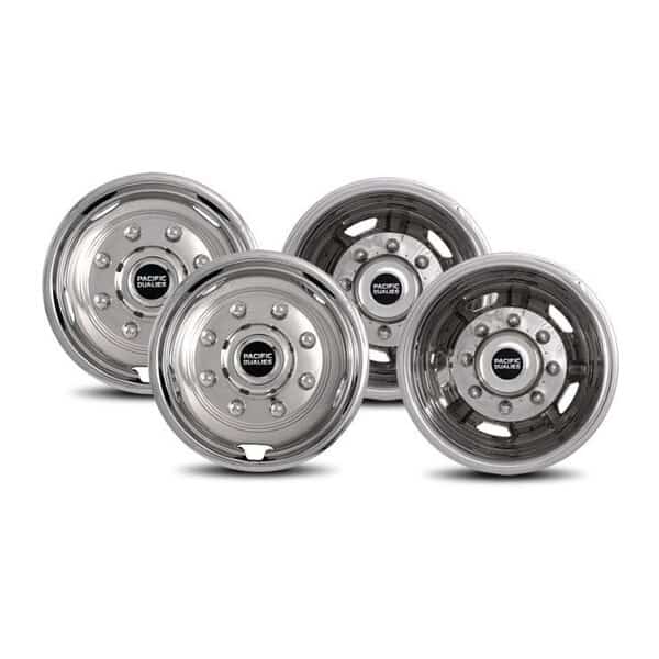 Fits 17  8 Lug 5 Vent Holes Wheel Polished Stainless Steel BoltOn