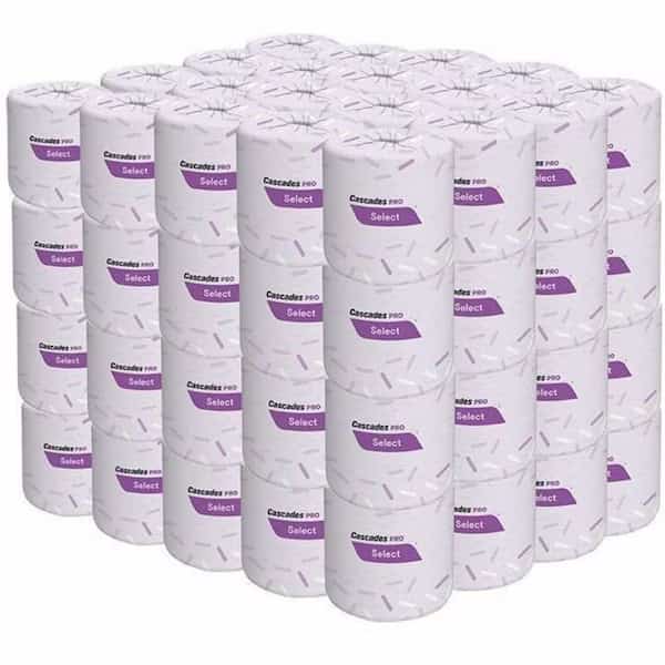 Toilet, 2 Ply, 500/Roll Sheets, White, 80 PK