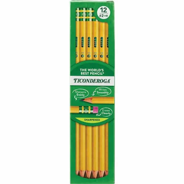 Dixon Presharpened HB No 2 Pencil With Latex-Free Eraser, Yellow Barrel, Dozen