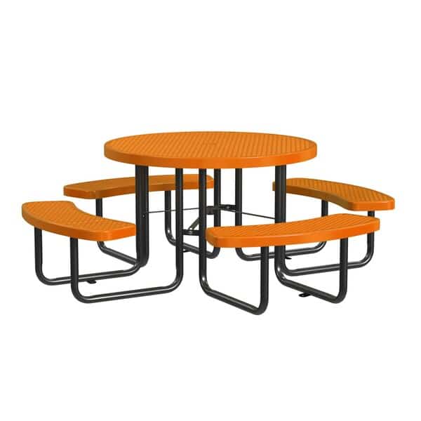 Round,Picnic Table,Srfce Mount46",Orange, Mfr#: T46ROSM-ORANGE, LEISURE CRAFT INC.