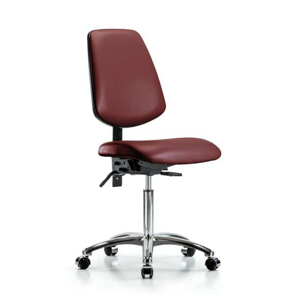 Vinyl Chair Chrome, Med Bench, Med Back, Casters, Borscht