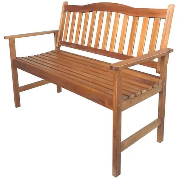 Park Bench, 1245 mm W, 610 mm D, 910 mm H, 450 lb Seating, Mahogany Seat, Mahogany Frame