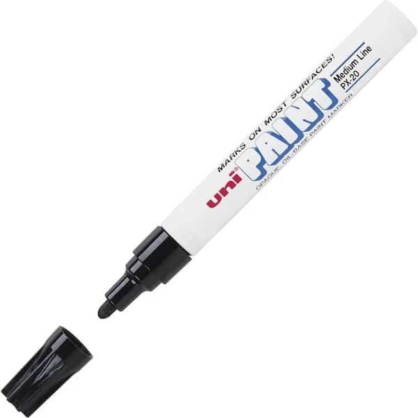 Permanent Marker, Medium Tip, Black Color Family, Paint, 12 PK