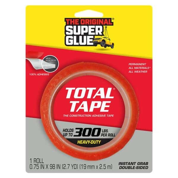 Double-Sided Foam Tape, 3/4 in W, 2 3/4 yd L, 1/16 in, Polypropylene Foam, Double-Sided