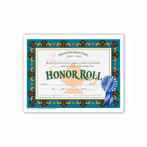 Honor Roll Certificate, PK5