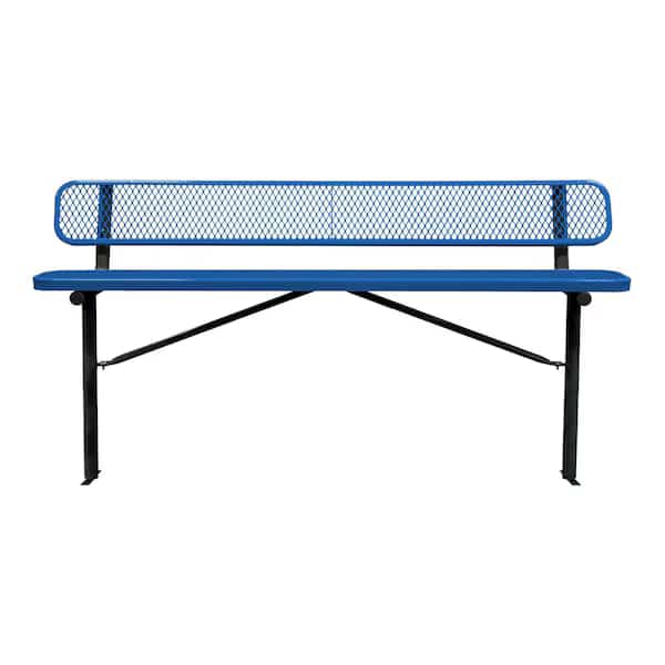 Bench/Back, Ingroud Mount, 8ft., Blue