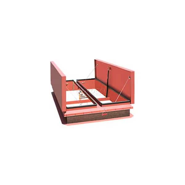 Bilco Automatic Smoke Vent, Double Leaf, Galvanized Steel, 60"L X 60"W, Bilco Co, Mfr#: DSH-6060