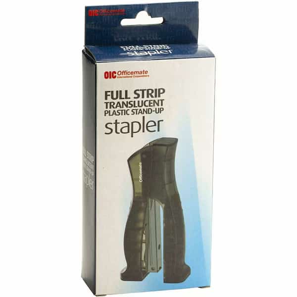 Full-Strip Plastic Transparent Stand-Up Stapler, 2PK