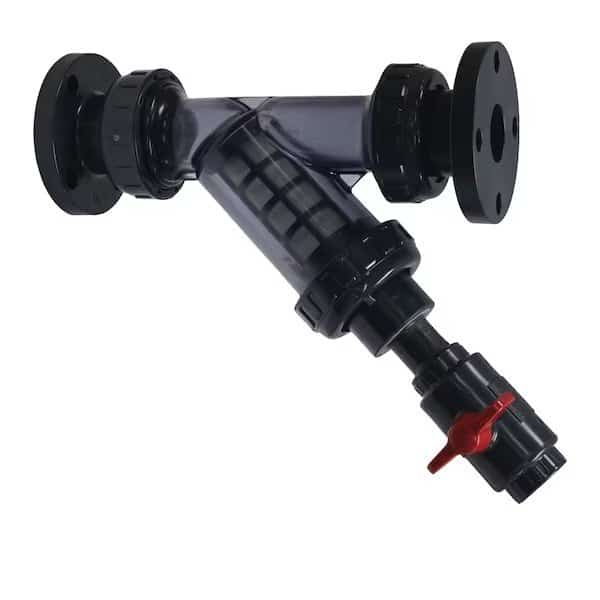 Strainer, Sediment, Drain Kit, 1-1/2", 11/2in Pipe, FLANGED, PVC, EPDM, 150 PSI