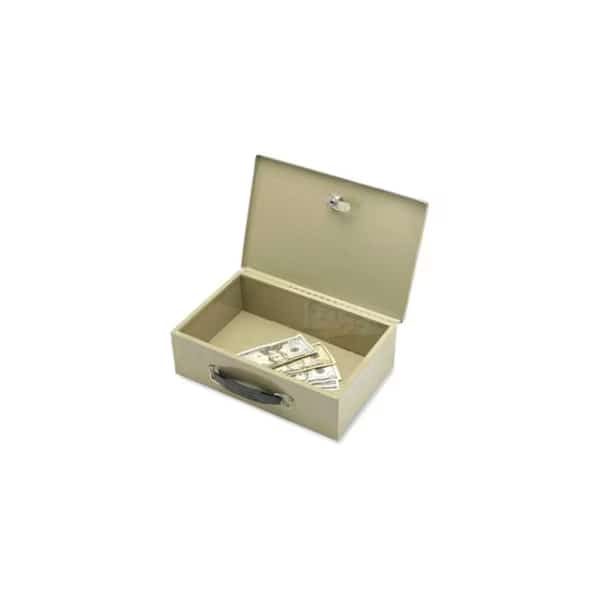 Security Chest, w/2 Keys, Steel, 12-3/4"x8-1/4"x3-3/4", Gray