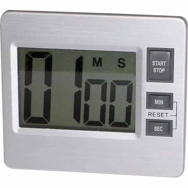 Tatco Desktop Digital Timer, Silver/Black