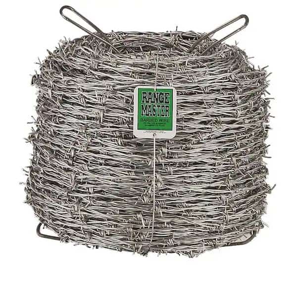 Barbed Wire, 1320 ft L, 1234 Gauge, 5 in Points Spacing, Zinc