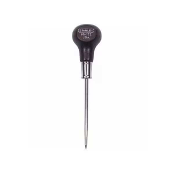 Wood Handle Scratch Awl, Tip Size 3/16 in, Overall Length 6 1/16 in, Red