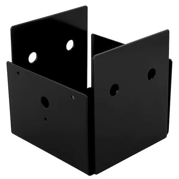 Indio 1220VP Post Base, 6 x 6 in Post, PlasticSteel, Black, Storm Shine PowderCoated