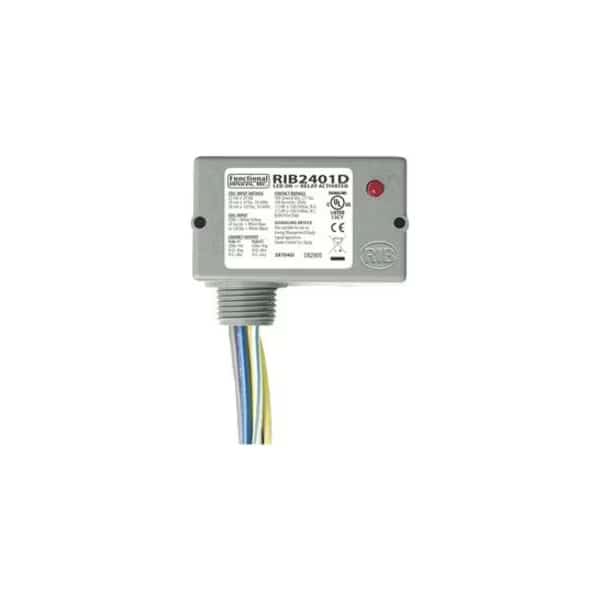 Enclosed Pre-Wired Relay, 10A@30VDC, DPDT, NEMA Enclosure Type: 1, RIB, Mfr# RIB2401D