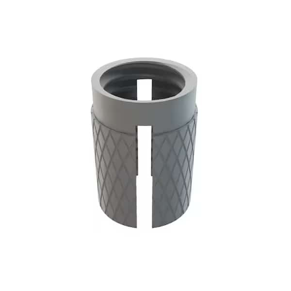 Press Insert, M8-1.25 Int Thrd Sz, 14.3 mm L, 9.880 mm Dia., Aluminum, Plain, 10 PK