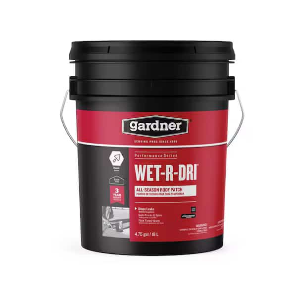 Gardner WET-R-DRI Gloss Black Patching Cement All-Weather Roof Cement 5 gal