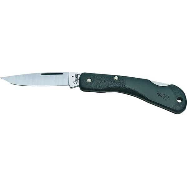 CASE 00254 Pocket Knife, 1-Blade, Black Handle