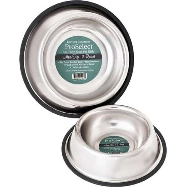 Pet Feeding Dish, 24 oz Volume, Stainless Steel
