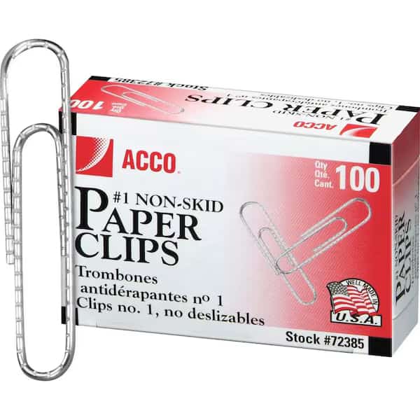 Paper Clip,Silver,Steel Wire,PK1000, Mfr#: ACC72385, ACCO