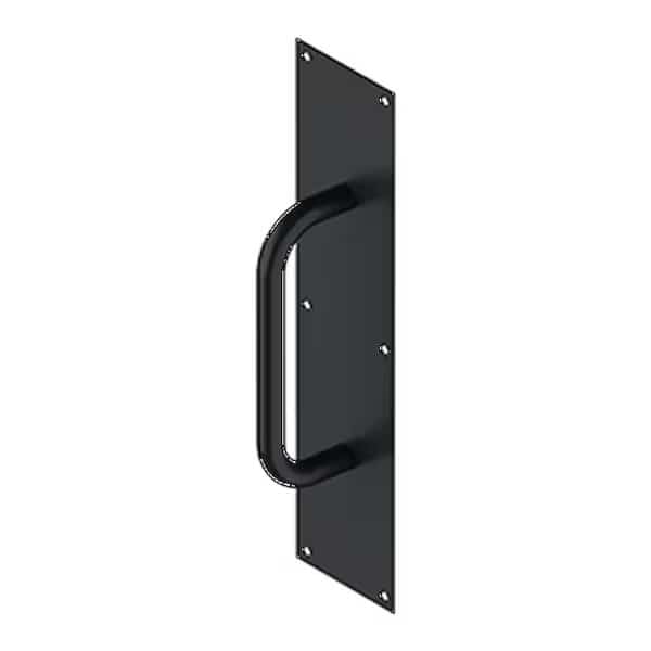 Pull Plate with Handle 4 x 16 S/S Black Finish