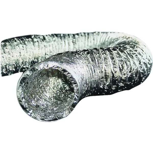 0 Flexible Dryer Transition Duct, 8 ft L, AluminumPolyester, Silver