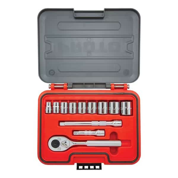 3/8 in Drive Socket Set SAE 12 Pieces 3/8 in to 7/8 in , Chrome