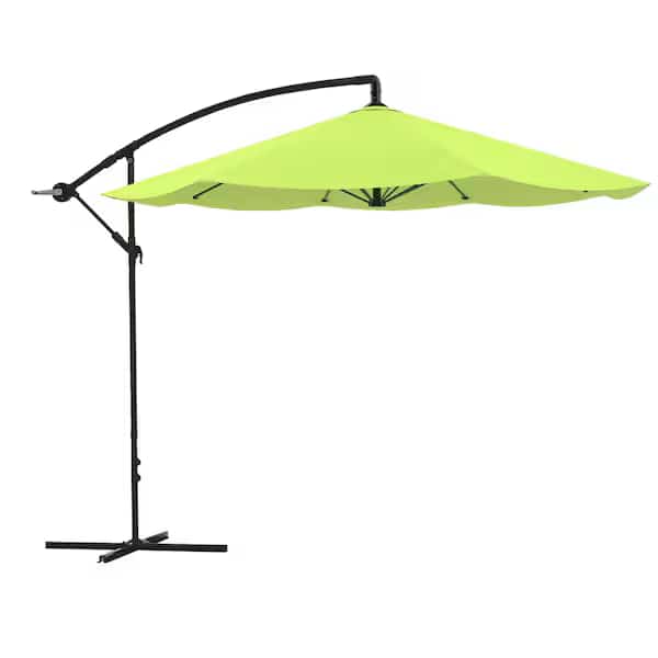 10-Foot Offset Patio Umbrella with Square Base, Lime Green