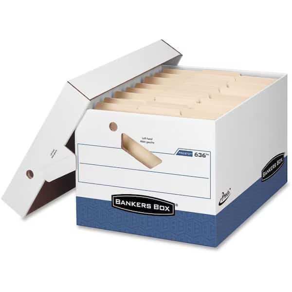 File Box, Corrugated Fiberboard, 12 in W, 15 in D, 10 in H, Lift-Off Locking Lid Closure
