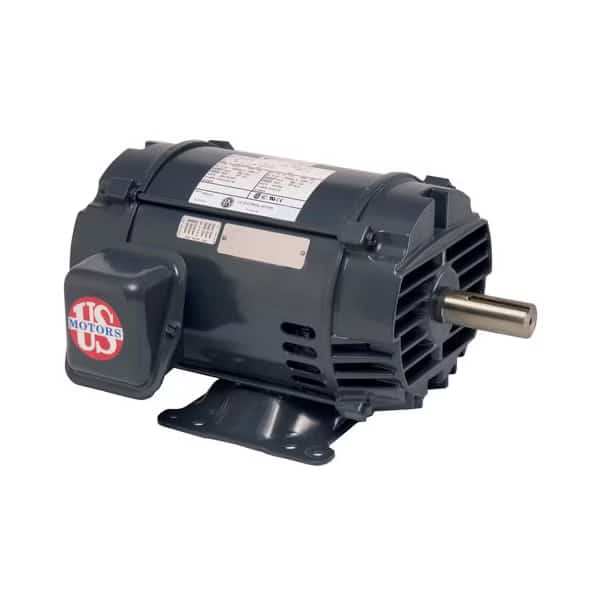 Three-Phase Motor, 7 1/2 HP, 254T Frame, 200V Voltage, 1,185 Nameplate RPM 19 1/8 in Overall Length