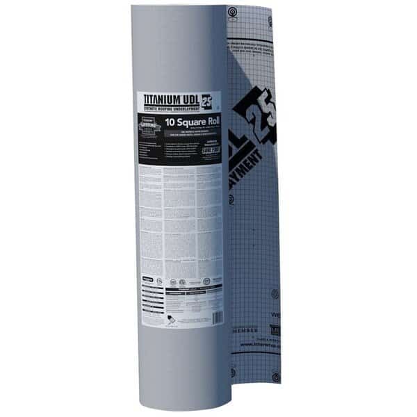 Roof Underlayment Roll, 250 ft L, 48 in W, Synthetic, Gray