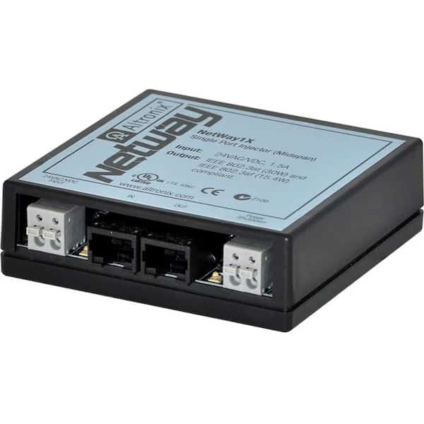 PoE Injector, Black, PoE Shutdown, 3-1/2" L
