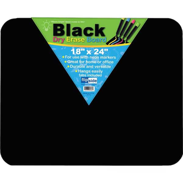 Black Dry Erase Board, 18" x 24", PK2