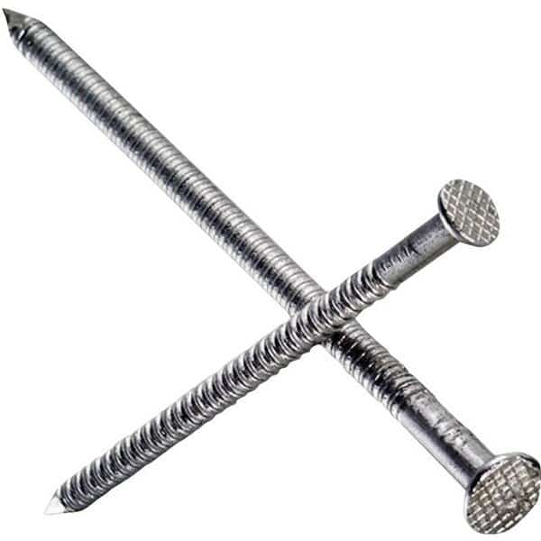 Deck Nail, 12D, 314 in L, 304 Stainless Steel, Bright, Full Round Head, Annular Ring Shank