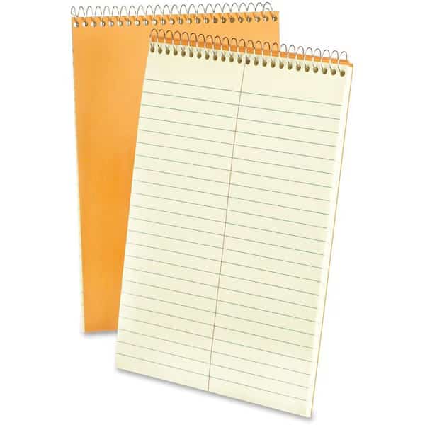 Esselte  Rigid Kraft Covered Steno Book, 6" x 9", Gregg Ruled, Green Tint, 80 Sheets/Pad