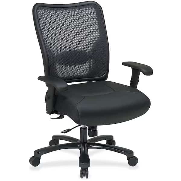Desk Chair,Leather,Black,20" to 23", Mfr#: 75-47A773, OFFICE STAR