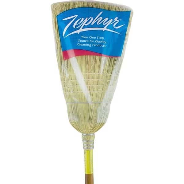 Zephyr Warehouse Broom, 34 Sweep Face, Natural Fiber Bristle, Amber