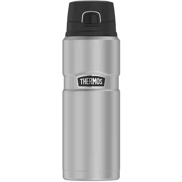 Stainless Steel Drink Bottle, 24 oz., Matte Steel, Hot 18 Hrs, Cold 24 Hrs, Thermos, Mfr#: SK4000MSTRI4