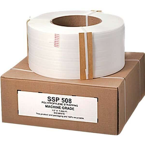 Nifty Wrapper SSP508HD Strapping Coil, 7200 ft L, 1/2 in W, Polypropylene, White