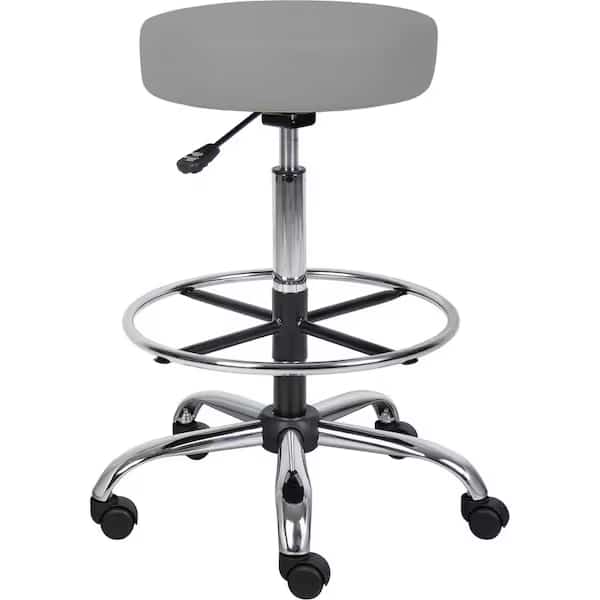 Caressoft Medical Drafting Stool with Foot Ring- Grey